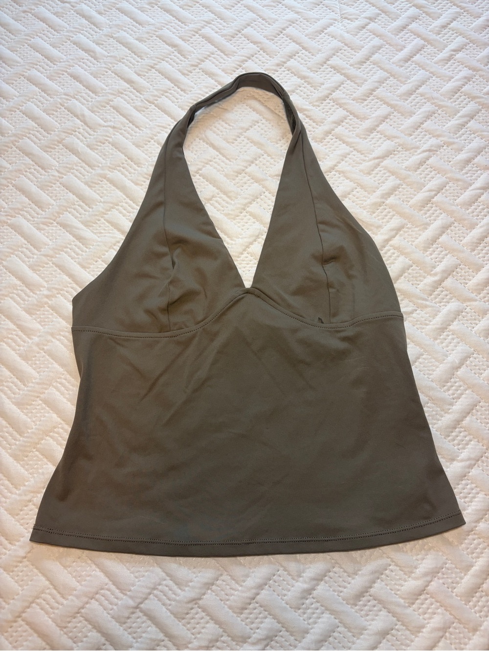 Free People Olive Halter Tank Top